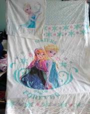 housse de couette reine des neige plus taie de 90sur 200 cm